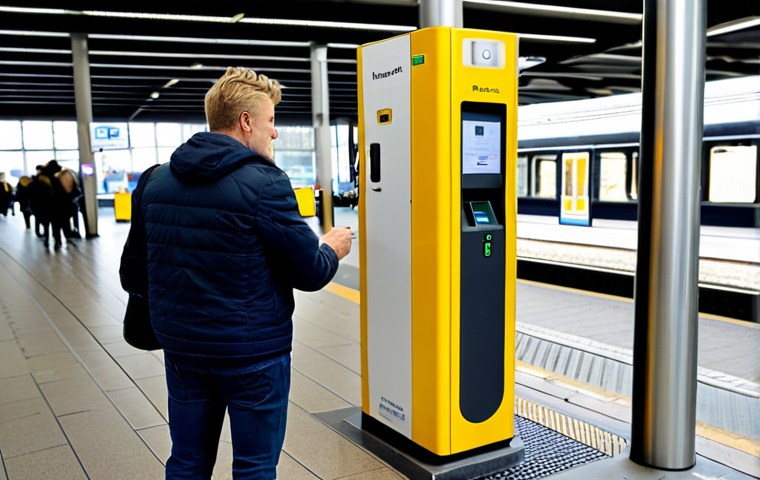 네덜란드 대중교통 이용 가이드 - OV-chipkaart at a Train Station**

"A traveler, fully clothed in casual and modest attire, standing ...
