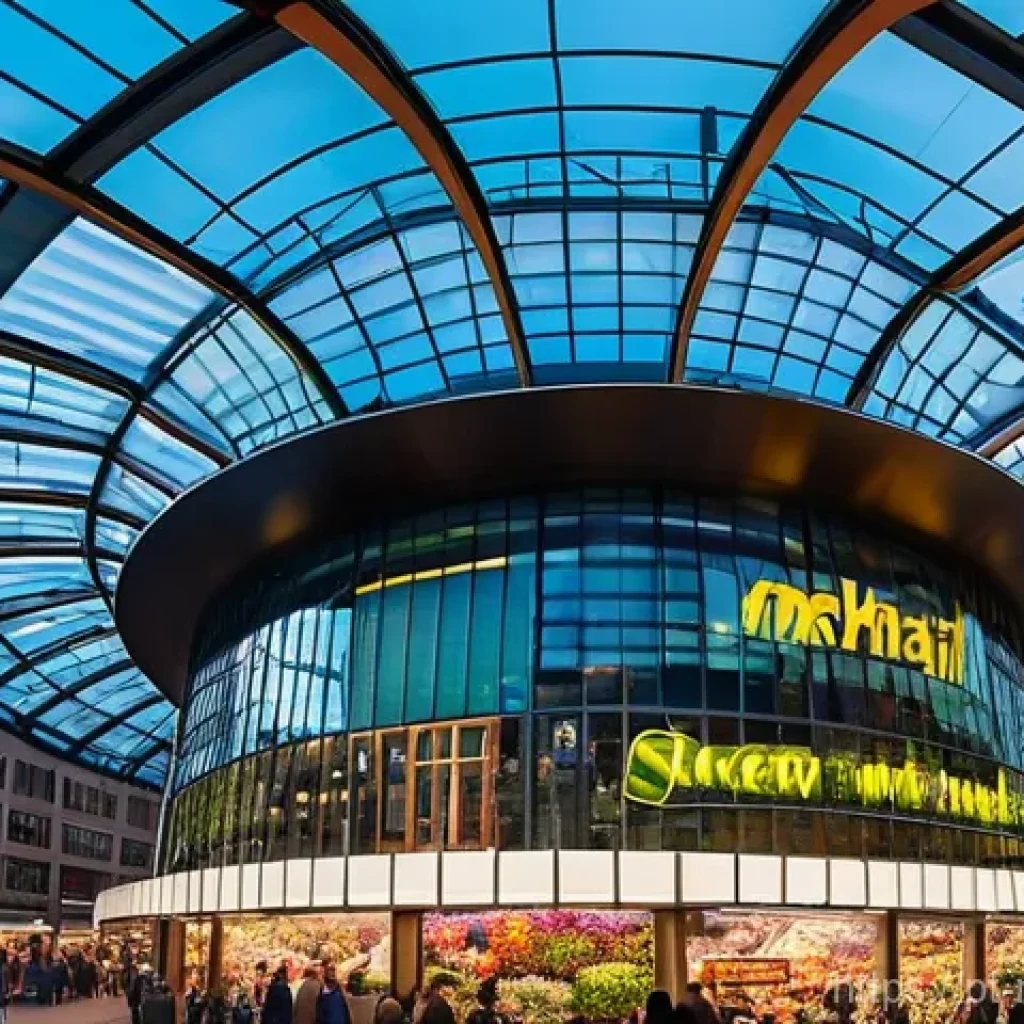 로테르담 건축 명소 추천 - **Prompt for Markthal:**
    "A vibrant, bustling interior shot of Rotterdam's Markthal, focusing on...