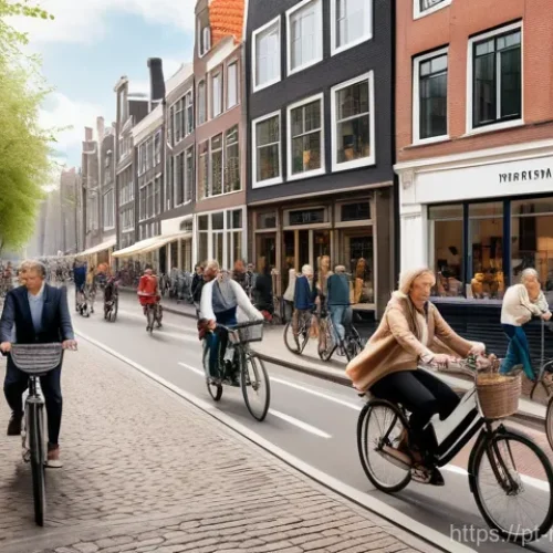 Home 31 네덜란드에서 생활하며 느끼는 장점과 단점 - "A vibrant and bustling Dutch city street scene, teeming with people of diverse ages and backgrounds...
